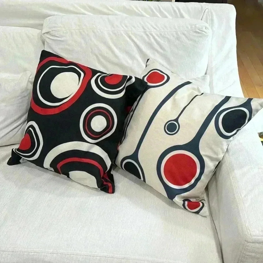 2 Modern Unique Decorative Pillow Covers about 19”x19”